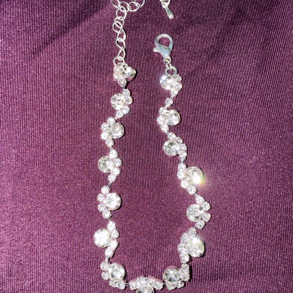 Silver Crystal Tennis Bracelet - Women Jewelry